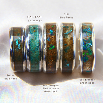 rings with soil and flecks