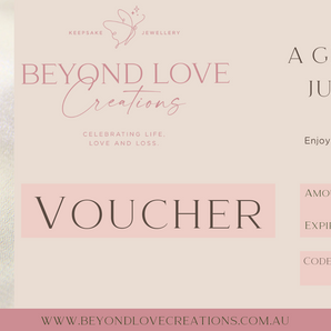 Example of physical Beyond Love Creations voucher 