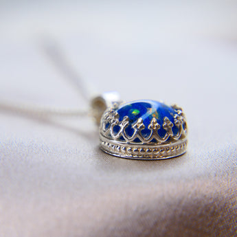 Sapphire blue shimmer, white opal and lightly sprinkled ashes