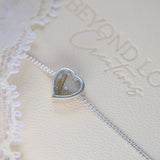 Pearl white shimmer, ashes, silver and gold fleck pendant