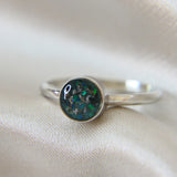 Ashes, forest green shimmer and ocean green opal