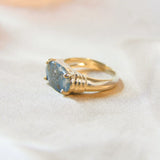 Cremations, light blue shimmer on gold band
