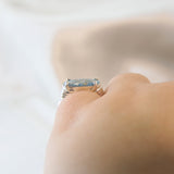 Cremations, light blue shimmer on silver band