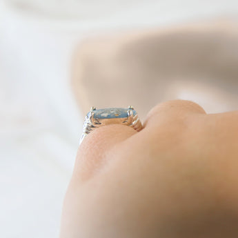 Cremations, light blue shimmer on silver band