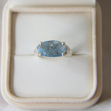 Cremations, light blue shimmer on silver band