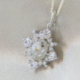 Heavy sprinkled ashes, crystal white shimmer, subtle silver flecks