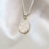 Breastmilk, pearl white shimmer, subtle rose gold flecks 14 x 10