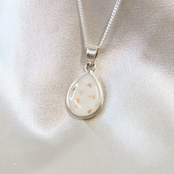 Breastmilk, pearl white shimmer, subtle rose gold flecks 14 x 10