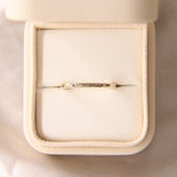 Yellow gold ring, in box, hair and crystal white shimmer