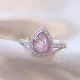 Light pink shimmer, subtle silver flecks, lightly sprinkled ashes