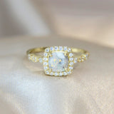 9k yellow gold band, light cremations, opalescent fleck, white opal and subtle pearl shimmer