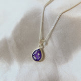 8 x 10mm sterling silver, Violet shimmer, heavy ashes