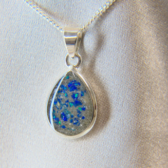 14 x 10 silver with no shimmer, heavy ashes & cobalt blue opal