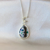 14 x 10 silver with pearl white shimmer, hair and ocean green opal