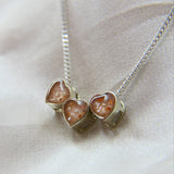 White gold hearts, nude shimmer, light ashes, subtle rose gold flecks