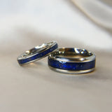 Titanium band, midnight blue shimmer, heavy ashes