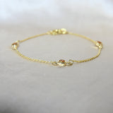 Gold bracelet, heavy ashes, ruby red shimmer and heavy gold fleck