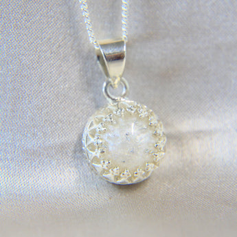 Breastmilk, pearl white shimmer and subtle silver flecks