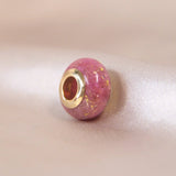 Gold bead, brain rose shimmer, lightly sprinkled ashes and subtle gold flecks