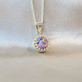 Heavy ashes, pearl white shimmer, heavy opalescent flecks and pink opal