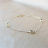 Silver bracelet heavy ashes and crystal white shimmer
