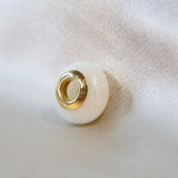 Gold bead, crystal white shimmer, milk