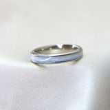 Titanium band, milk and pearl white shimmer