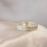 Lightly sprinkled ashes, hair, cornflower blue opal pearl white shimmer
