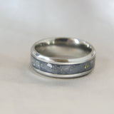 Titanium band, natural ashes, no shimmer, subtle gold fleck
