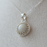 Breastmilk pendant, milk and subtle opalescent flecks
