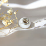 Sterling silver breastmilk bead, pearl shimmer