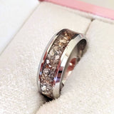 Heavy cremation ashes ring no shimmer