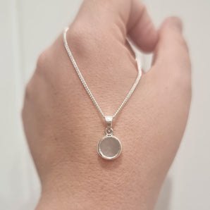 8mm round silver pendant