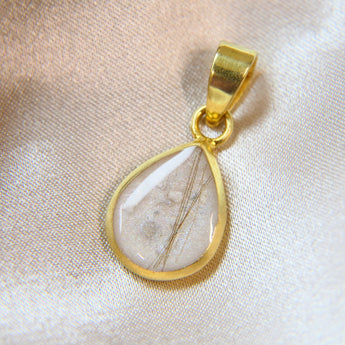 Yellow gold pendant, cremations, hair, pearl white shimmer 14 x 10