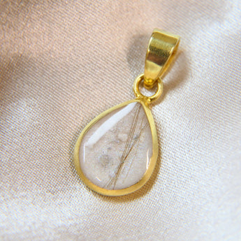 Yellow gold pendant, cremations, hair, pearl white shimmer 