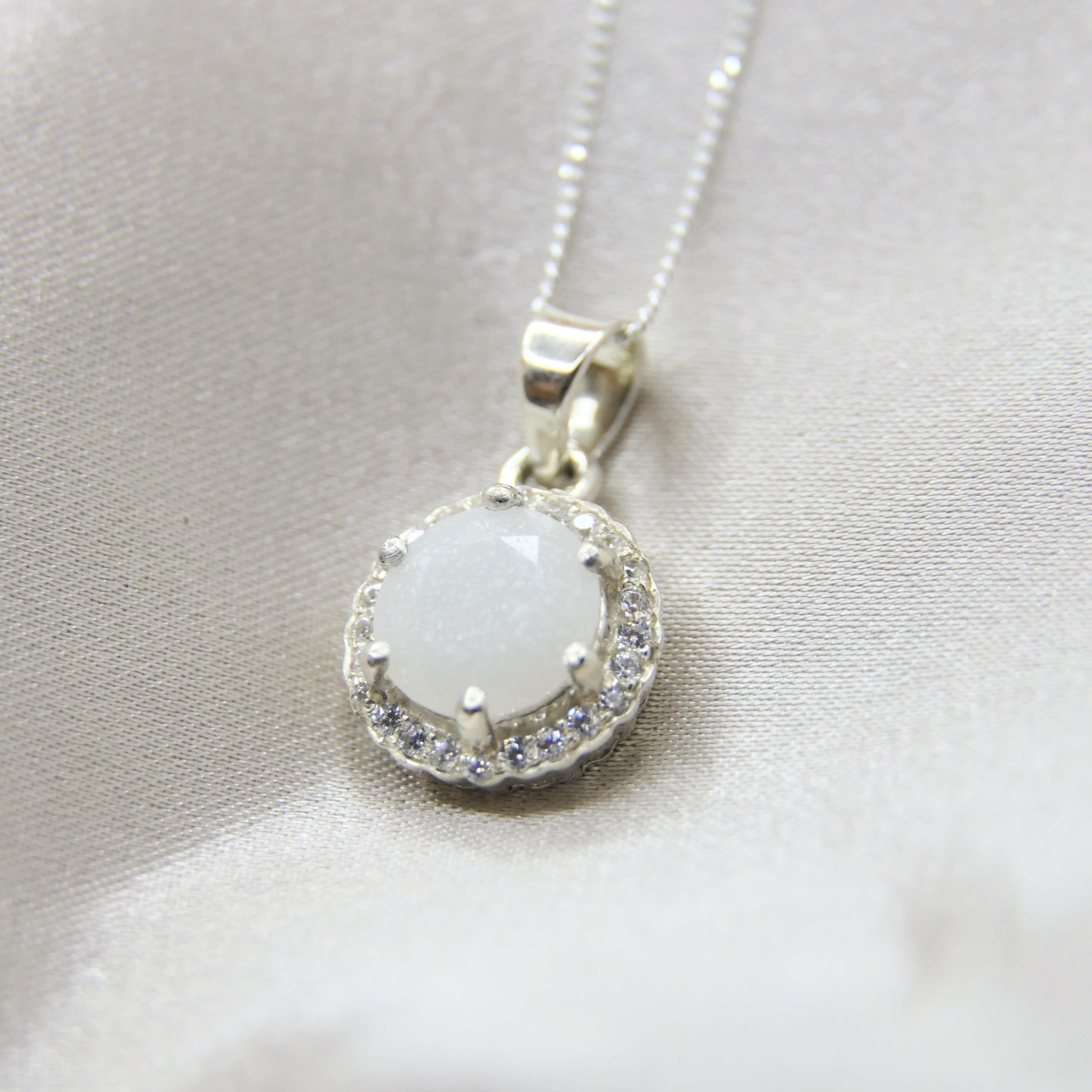 Serenity Halo breastmilk pendant (matches our serenity halo ring) Breastmilk no shimmer