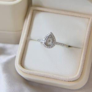 Tear drop memorial ring