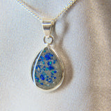 14 x 10 silver with no shimmer, heavy ashes &  cobalt blue opal