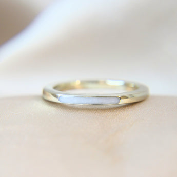 White gold band, breastmilk, no shimmer