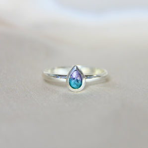 Lightly sprinkled.ashes, teal and lavender grey shimmer ( custom colour, please leave note at checkout for this)