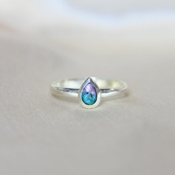 Lightly sprinkled.ashes, teal and lavender grey shimmer ( custom colour, please leave note at checkout for this)