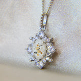 Pearl white shimmer, heavy sprinkled ashes