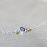 Silver bracelet with light ashes, violet shimmer and purple opal