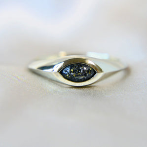 Black shimmer, heavy ashes subtle gold fleck