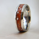 Titanium band, super copper shimmer, heavy ashes 