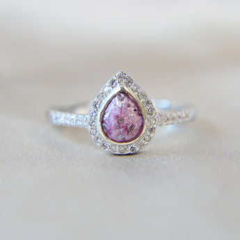 Light pink shimmer, lightly sprinkled ashes, subtle silver flecks