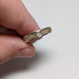 Ashes ring with white opal and hair