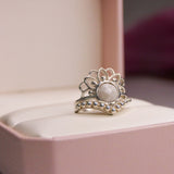 Breastmilk and pearl white shimmer( memorial ring)