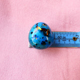 Umbilical cord with Sapphire blue shimmer, opalescent flecks and black crushed opal
